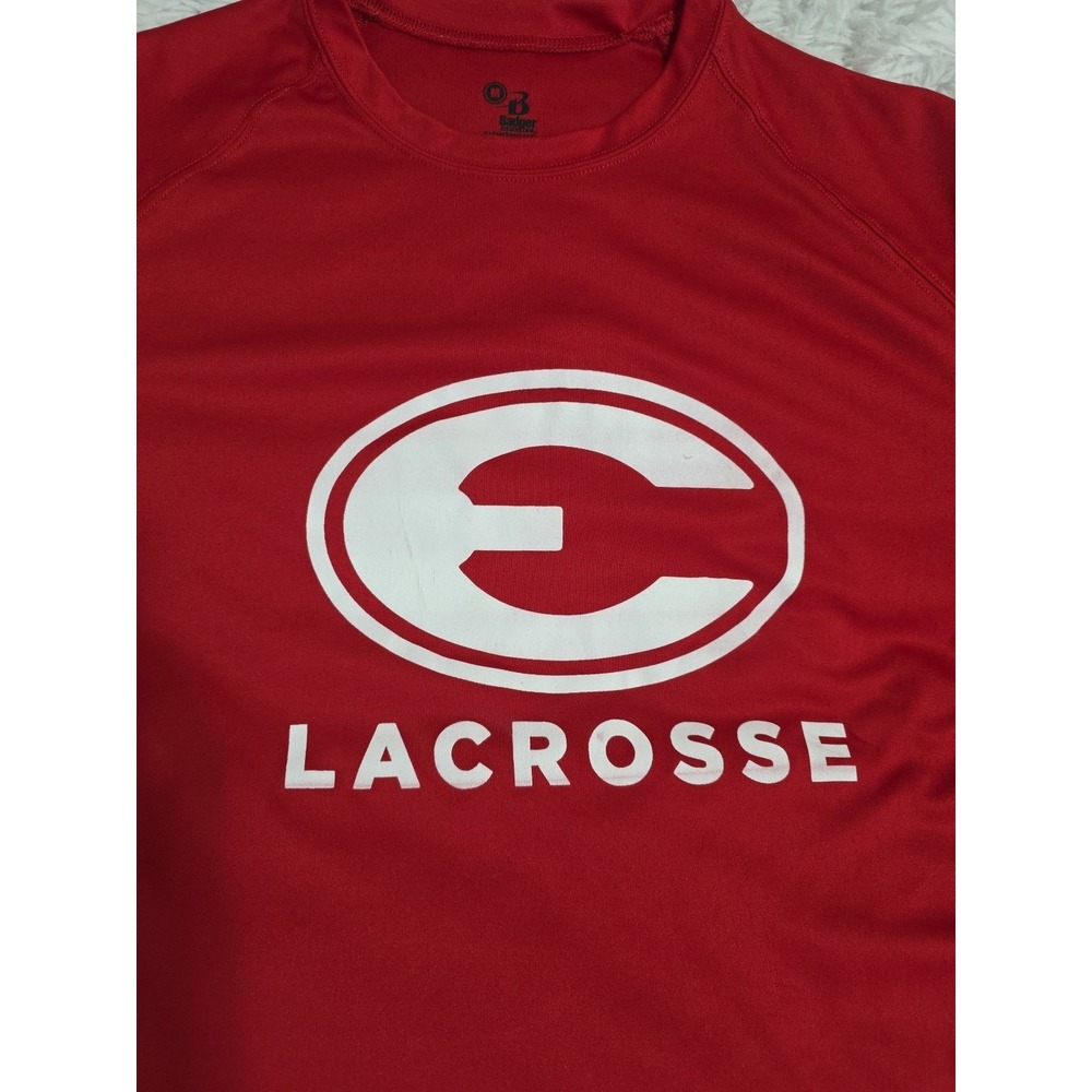 Badger Red And White‎ Sport Lacrosse Shirt Size Medium Dri Fit, Activewear - Picture 3 of 5